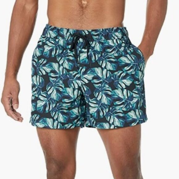 Goodthreads Other - Men's 5" Swim Trunk, Black, Palm Leaf Size XXL